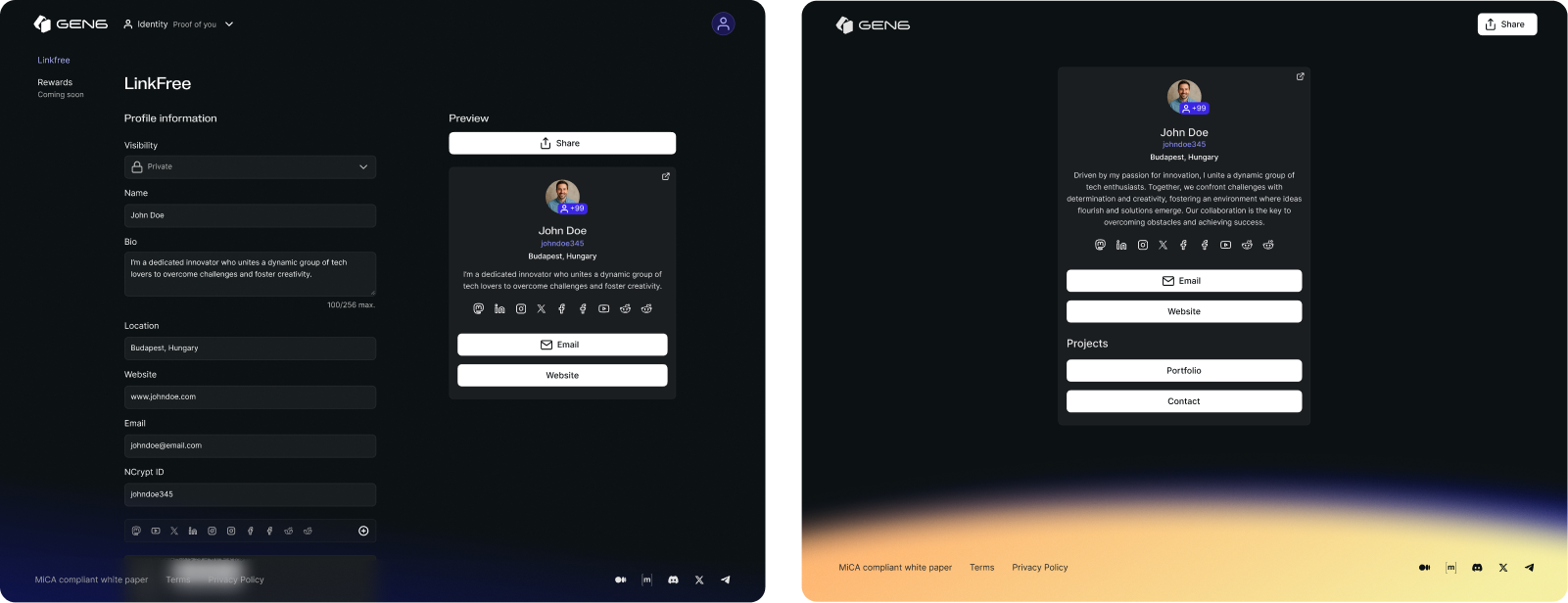 GEN6 Identity dApp